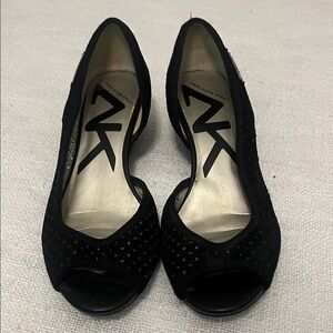 Anne Klein Sport Black Peep-Toe Heels Size 6M